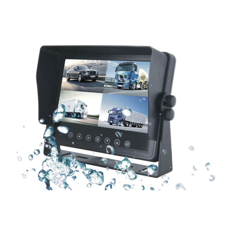 Monitor 7" HD waterproof, 12-24V, max 4 camere