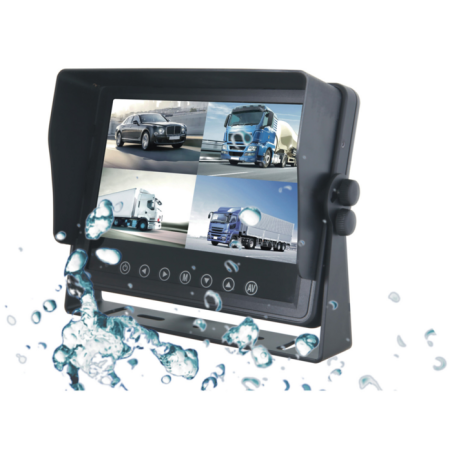 Monitor 7" HD waterproof, 12-24V, max 4 camere