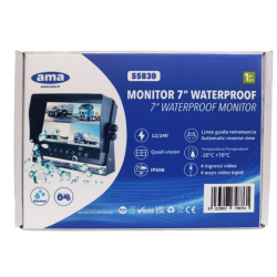 Monitor 7" HD waterproof, 12-24V, max 4 camere