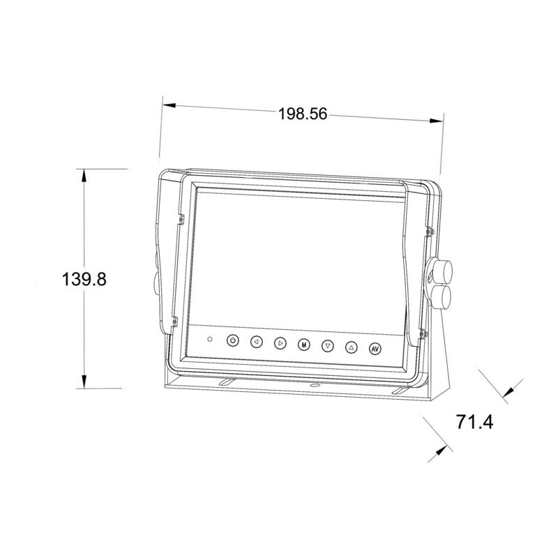 Monitor 7" HD waterproof, 12-24V, max 4 camere