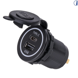 Presa DUAL USB tipo A e C. Input 12-24V, 5V output