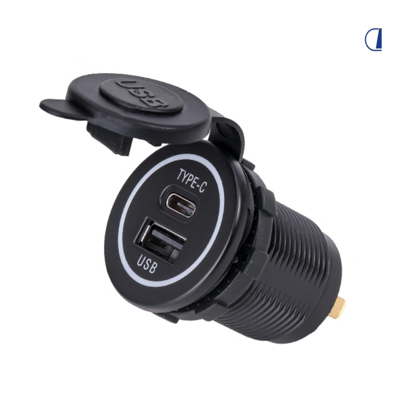 Presa DUAL USB tipo A e C. Input 12-24V, 5V output