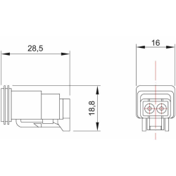 CONNETORE E PIASTRINA SPINA 2POLI  CONNEX