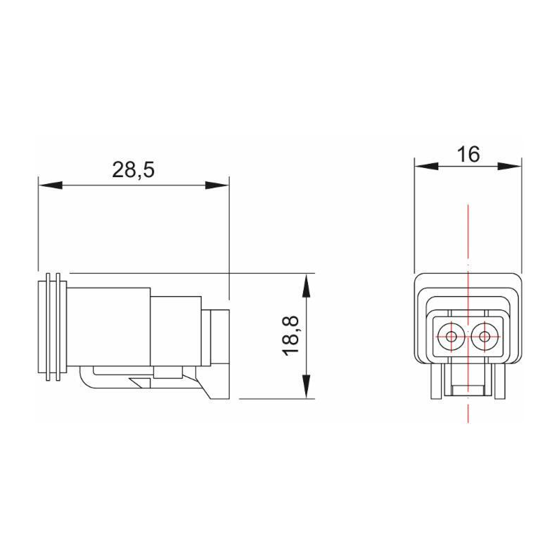 CONNETORE E PIASTRINA SPINA 2POLI  CONNEX