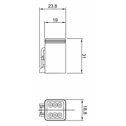 CONNETORE E PIASTRINA SPINA 6 POLI  CONNEX