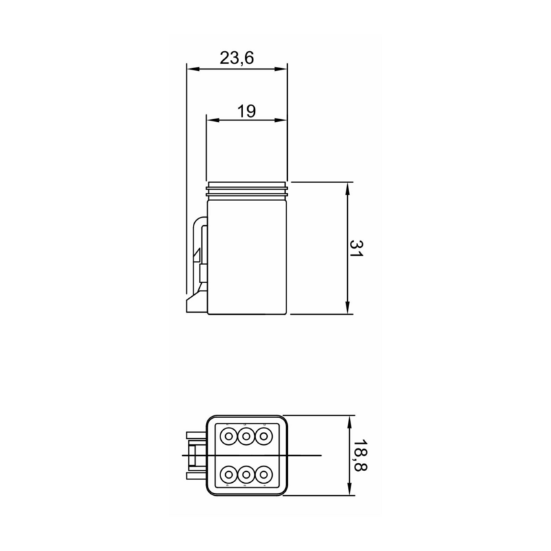 CONNETORE E PIASTRINA SPINA 6 POLI  CONNEX