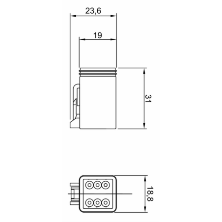 CONNETORE E PIASTRINA SPINA 6 POLI  CONNEX