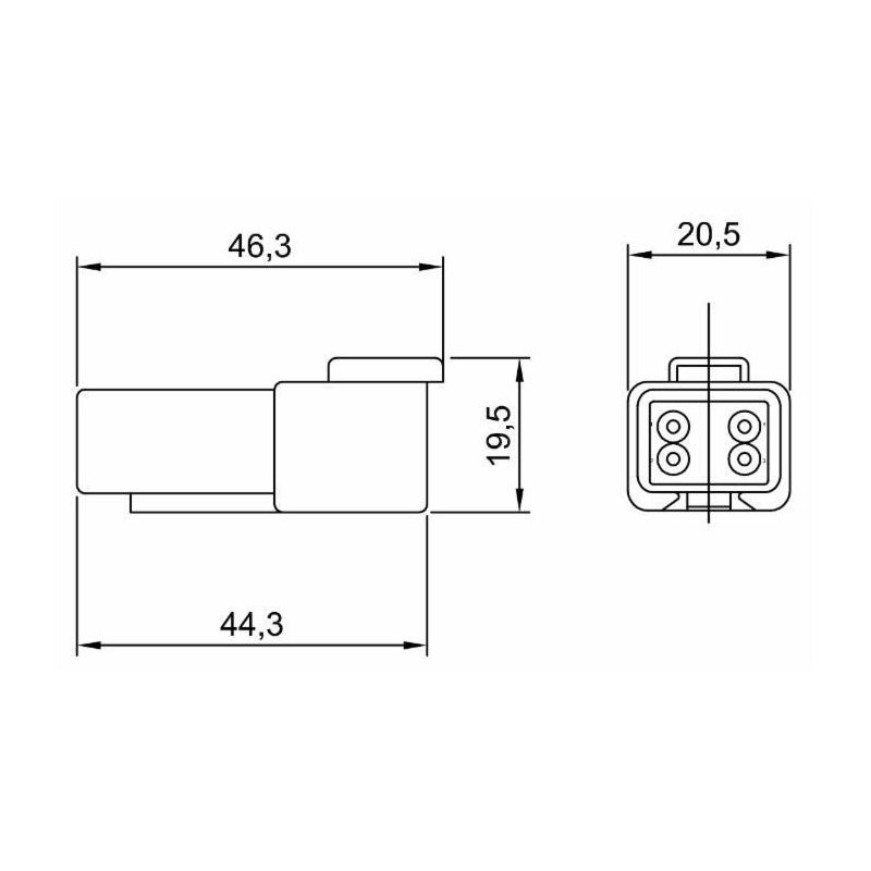 CONNETTORE E PIASTRINA PRESA 4 POLI CONNEX