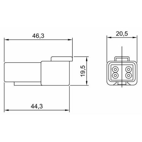 CONNETTORE E PIASTRINA PRESA 4 POLI CONNEX