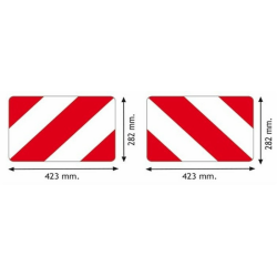 Kit 2 pannelli in alluminio per segnalazione delle attrezzature agricole 423×282 mm per Francia e Germania