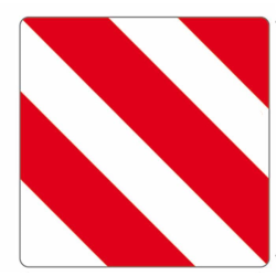 Pannello in alluminio 423×423 mm di segnalazione delle attrezzature agricole, lato destro, per Francia e Germania