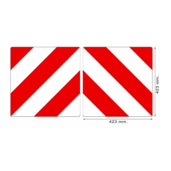 Kit 2 pannelli in alluminio di segnalazione delle attrezzature agricole 423×423 mm con fori rivettati per Francia e Germania