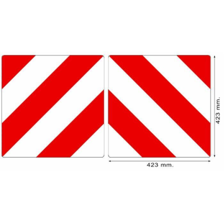 Kit 2 pannelli 423×423 mm in alluminio per segnalazione delle attrezzature agricole, per l’Europa