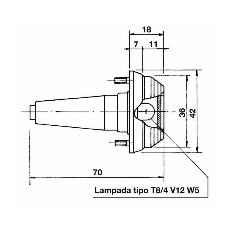 FANALE FRECCIA ARANCIO 42X70 MM