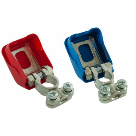 SET MORSETTI BATTERIA SGANCIO RAPIDO IN OTTONE STAGNATO, PER CAVO 16-50 MM², POSITIVO E NEGATIVO.