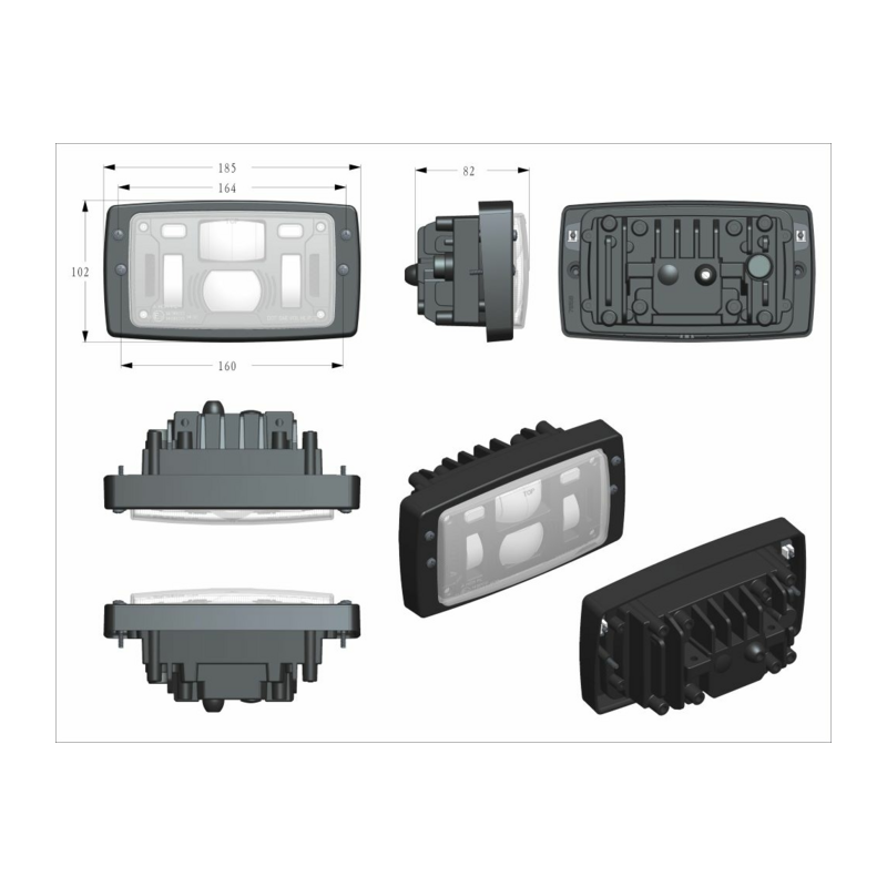Proiettore a LED compatibile con Massey Ferguson, Case-IH, John Deere, Fendt ..