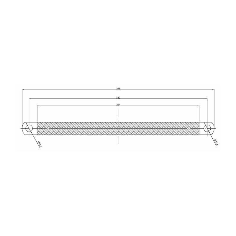 TRECCIA  DI MASSA FLESSIBILE IN RAME 320 MM, SEZIONE 50 MM², FORI Ø 12,5 MM