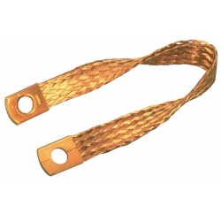 TRECCIA  DI MASSA FLESSIBILE IN RAME 400 MM, SEZIONE 16 MM², FORI Ø 10,5 MM