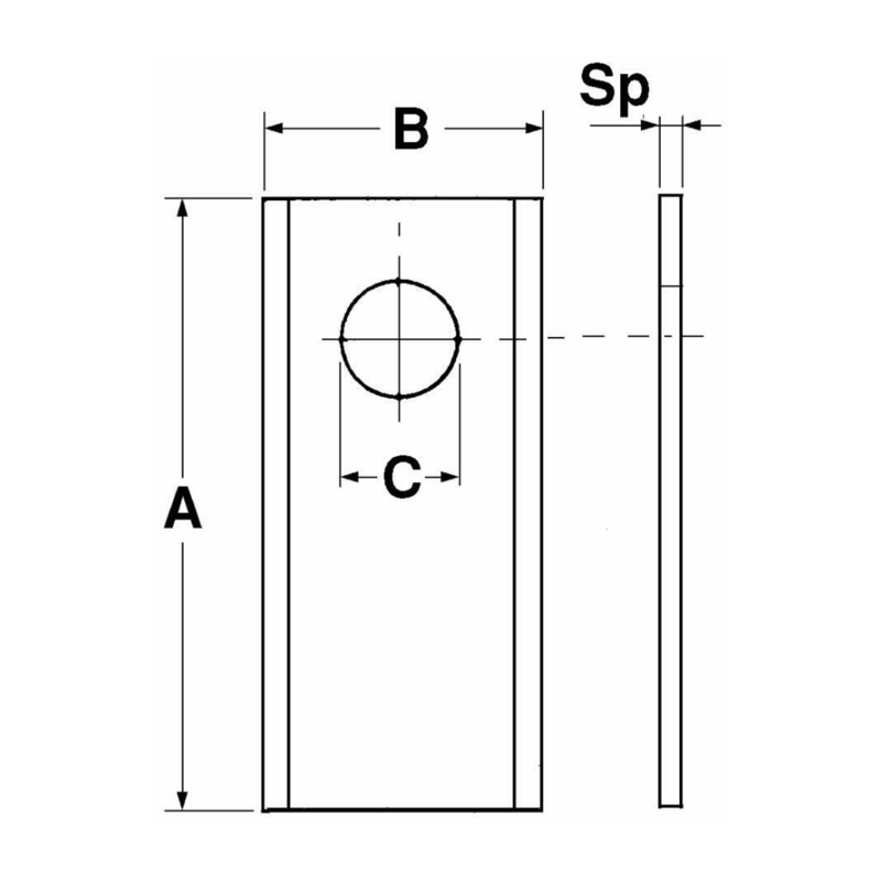 COLTELLO 94X40X3 DIRITTO