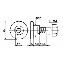 BULLONE PORTALAMA FILETTO 12MA ADATTABILE COMER, GALFRE, MARANGON