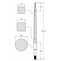 PUNTA FILETTATA PER CARICATORE FRONTALE Ø 42x810 MM