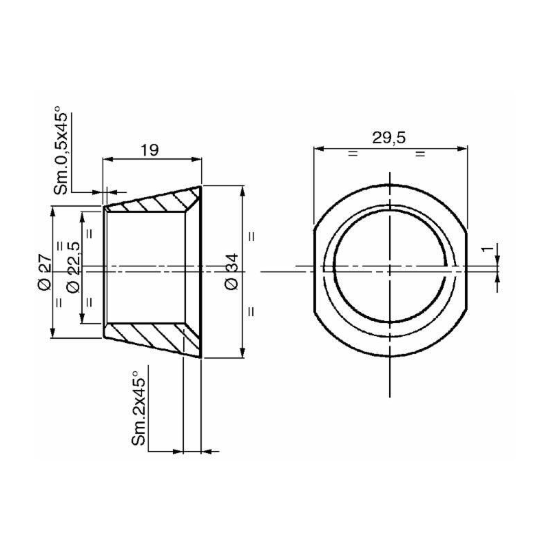 BUSSOLA PER CENTRAGGIO PUNTE TIPO CORTO