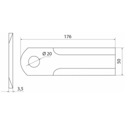 COLTELLO TRIN.176X50X3,5 F.§20