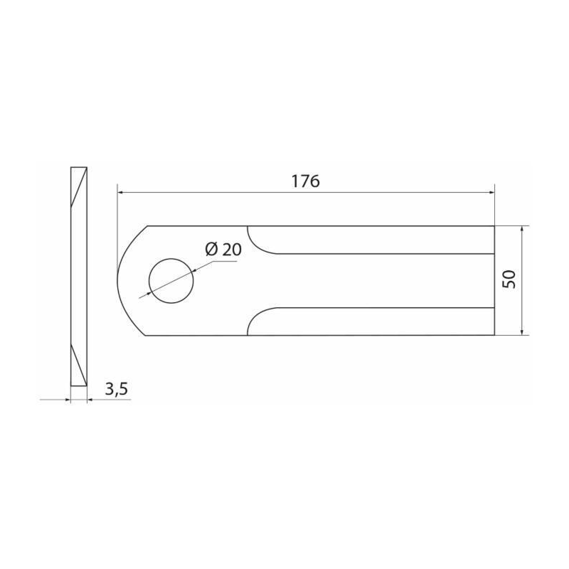 COLTELLO TRIN.176X50X3,5 F.§20