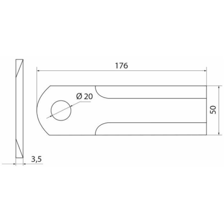COLTELLO TRIN.176X50X3,5 F.§20