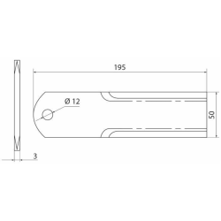 COLTELLO TRINCIAPAGLIA 195X50X3 FORO Ø 12MM