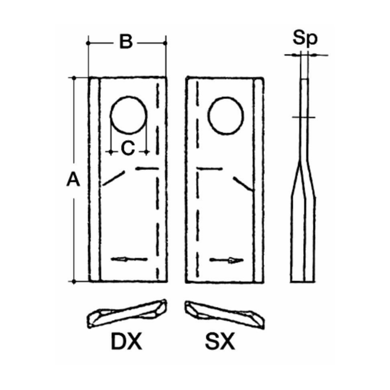 COLTELLO PIEGATO 98X45X3 SX