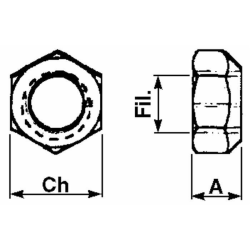 DADO CONICO M20 PER DENTI PALETTA