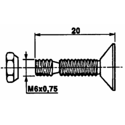 VITE CON DADO M6X20 PER CINGHIE ROTOPRESSE