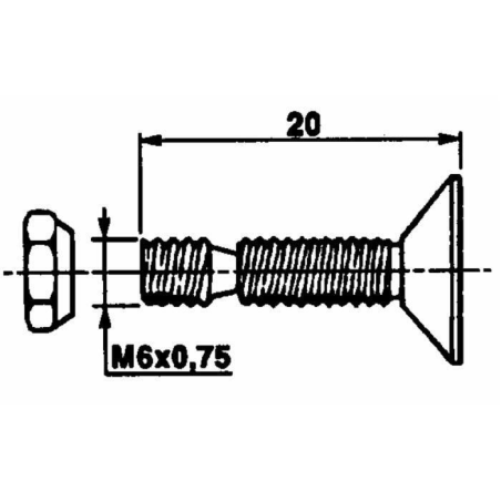 VITE CON DADO M6X20 PER CINGHIE ROTOPRESSE