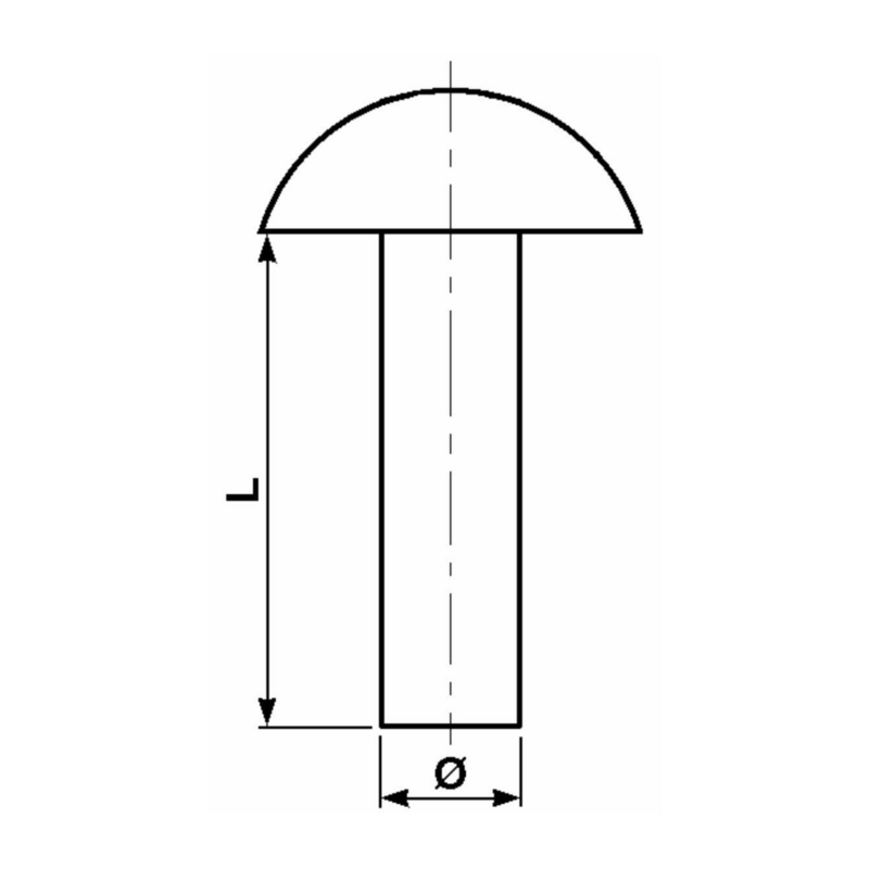 RIBATTINO TESTA TONDA 5,2 X 24