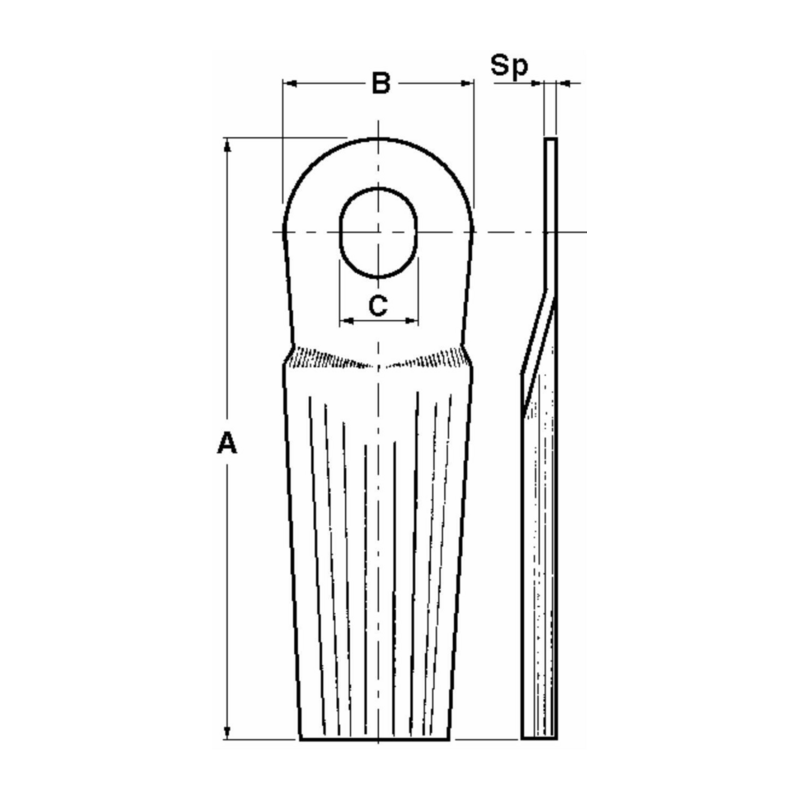 COLTELLO BOMBATO 130X50X4