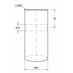 PUNTA FORATA CARICAMENTO FRONTALE Ø 44 X 980