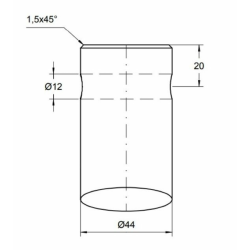 PUNTA FORATA CARICAMENTO FRONTALE Ø 44x980 MM