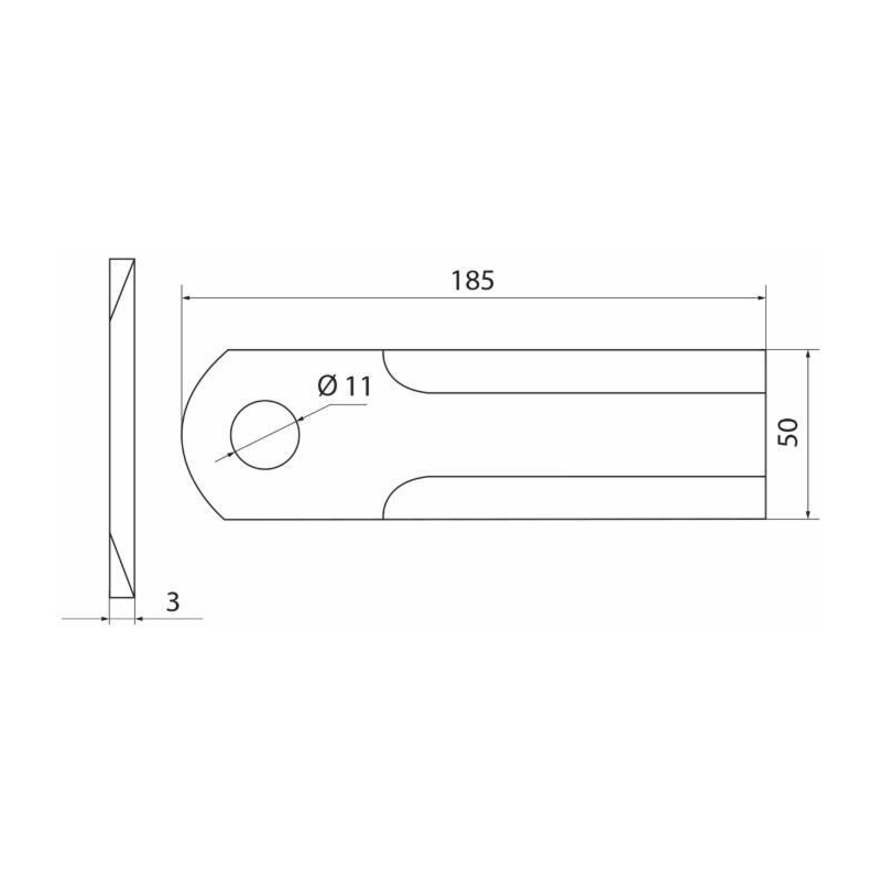 COLTELLO TRINCIAPAGLIA 185X50X3