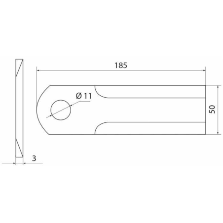 COLTELLO TRINCIAPAGLIA 185X50X3