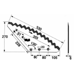 COLTELLO PER CARRO MISCELATORE 530X270