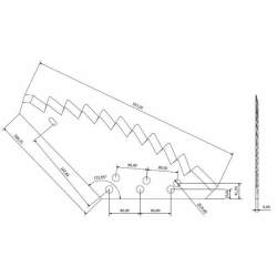 COLTELLO PER CARRO MISCELATORE 550X270