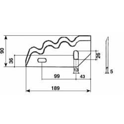 COLTELLO PER CARRO MISCELATORE 189X90X5 SX
