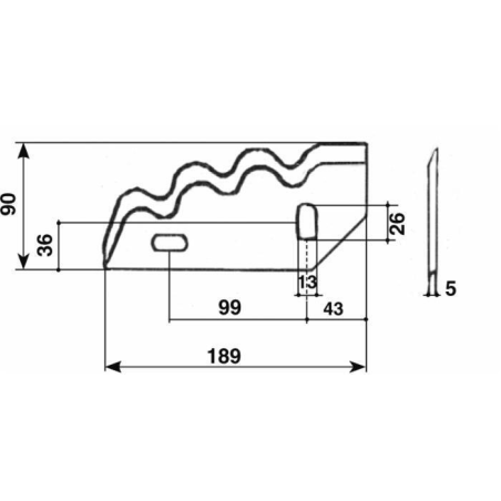 COLTELLO PER CARRO MISCELATORE 189X90X5 SX