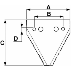 SEZIONE RIGATA 76x90x2 MM CON 4 FORI