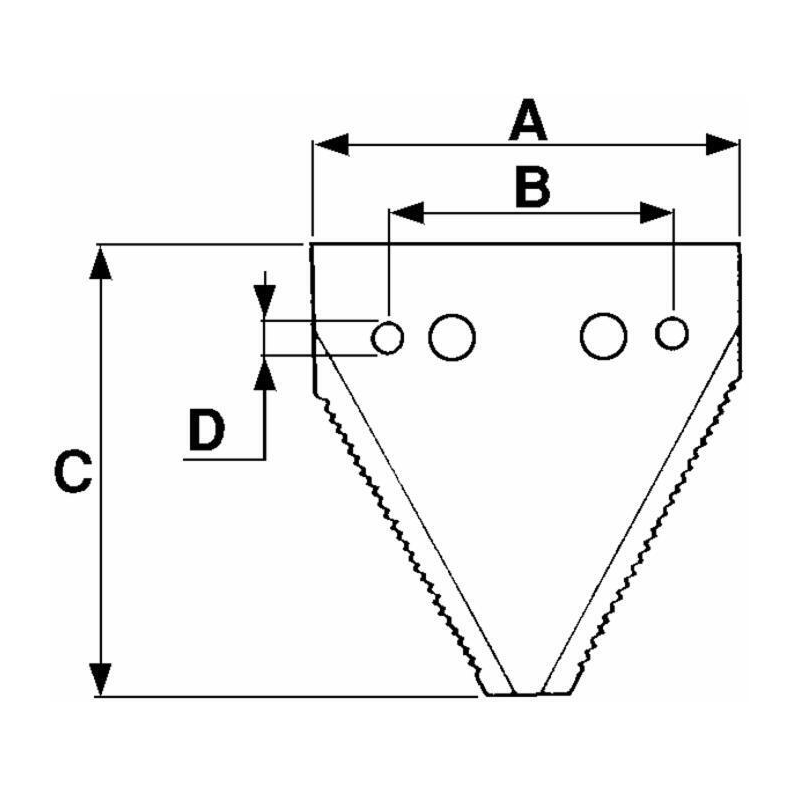 SEZIONE RIGATA 76x90x2 MM CON 4 FORI