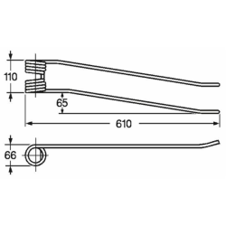 DENTE GIROANDANATORE ADATTABILE FIORINI LUNGO 610MM, SINISTRO