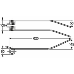 DENTE GIROANDANATORE ADATTABILE GALFRE',  LUNGO 625MM