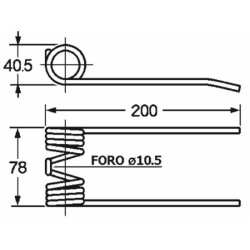 DENTE PICK-UP ADATTABILE CLAAS Ø FORO 10,5MM