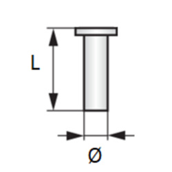 Ribattini testa piana 6,5x13 mm